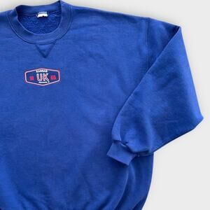 Vintage 90s KU Kansas Jayhawks Blue Crewneck Sweatshirt Unisex Russel Men's XL